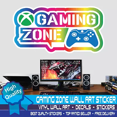 £22.99 • Buy Gaming Zone Wall Stickers X Box One Controller Gamer Vinyl Decals Kids Bedroom