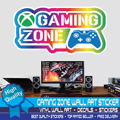 Gaming Zone Wall Stickers X Box One Controller Gamer Vinyl Decals Kids Bedroom • £3.99