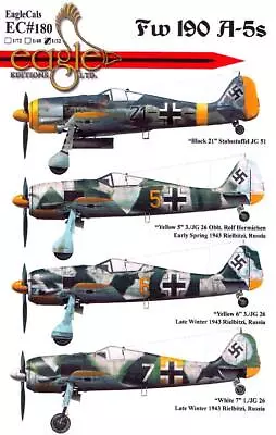 EagleCals Decals 1/32 FOCKE WULF Fw-190A-5 German WWII Fighter • $24.99