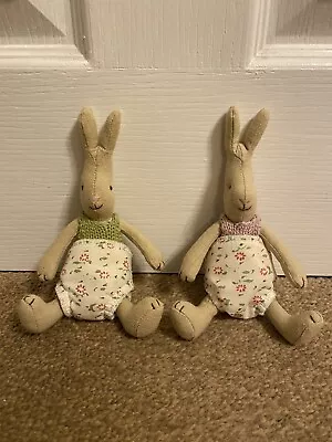 Vintage Maileg Baby Rabbit With Green Romper Nappy New Without Tag Retired Rare • £34.99