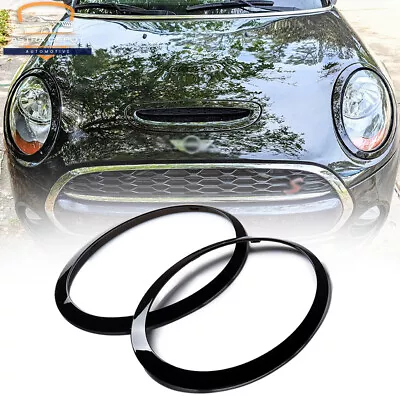 For 2014-2021 Mini Cooper F55 F56 F57 Headlight Trim Ring Bezel Glossy Black 2X • $35.98