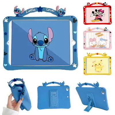  Ipad 6 7 8 9 10 Air Mini 4 5 12.9 11 Pro Stitch Pokemon Mickey Mouse Kids Case • £13.19