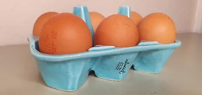 Half Dozen Egg Crate Ceramic Egg Box Carton - Rack Kitchen Storage • £9.50