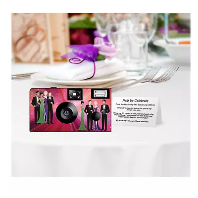 5 Black Tie Affair Single Use Disposable Cameras Wedding KODAK Film (F53015) • $83.45