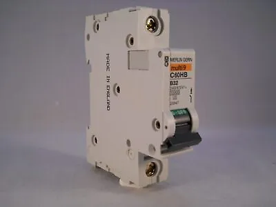 Merlin Gerin MCB 32 Amp Single Pole Breaker Type B 32A Multi9 C60HB132 25847 • £3.95