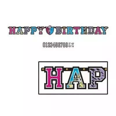 MONSTER HIGH Jumbo Add An Age Banner Kit 3.2m Happy Birthday Kids Decoration • $1.91