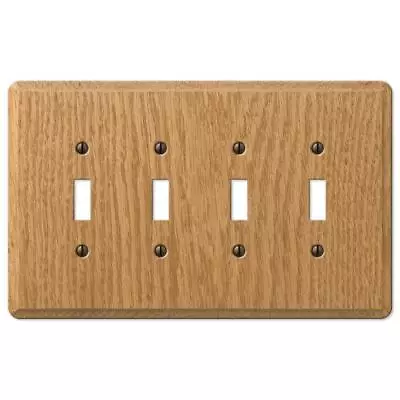 AMERELLE Wall Plate Switch 4 Gang Toggle Cover Screws Traditional Wood Light Oak • $23.95