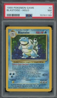$71 • Buy Pokemon Blastoise Base Set Unlimited Holo Rare #2 PSA 7 -199B3