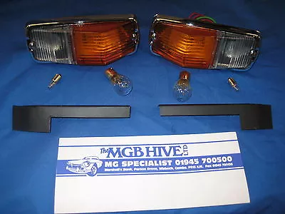 Mg New Pair Mgb R/b To C/b Conversion Front Wing Plinths And Sidelamp Assy' *d2c • $98.59