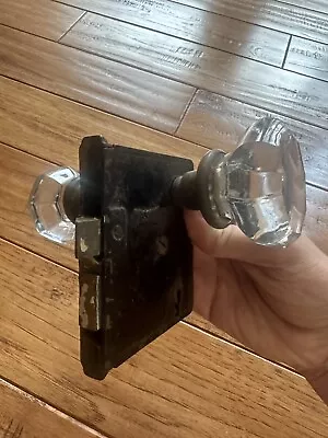 Vintage Russwin Glass Doorknob And Lock Set • $40