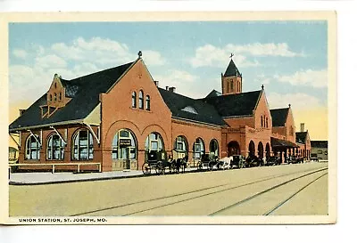 Union Railroad RR Station-Train Depot-St Joseph-Missouri-Vintage Postcard • $9.99