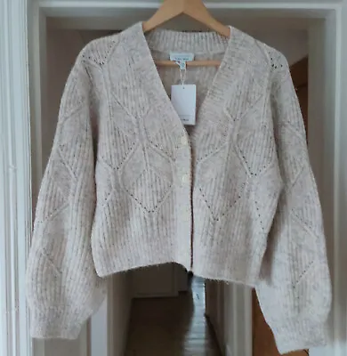 Other Stories Cardigan Wool Alpaca Nordic Knit Flecked Oatmeal Sweater XS S M L • £59