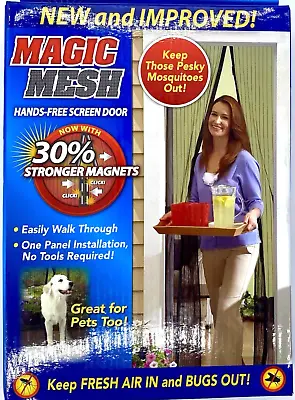 NEW In BOX MAGIC MESH Magnetic Hands-Free Screen Door Panel KEEP BUGS OUT! • $6.39