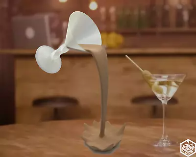 XL Floating Spilling Martini Glass Two Sizes | Magic Bar Decoration Cafe Pop Art • $29.99