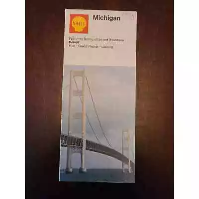 Michigan Road Map Courtesy Of Shell 1972 Edition • $13.46