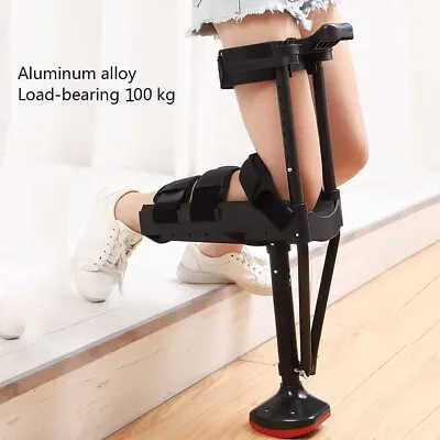 Single Leg Telescopic Knee Crutch Hands-Free Knee Walker Anti Skid Walking Aids • $193.56