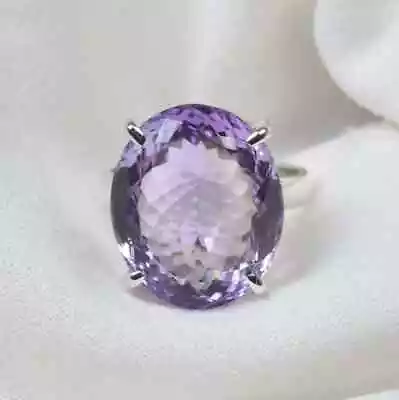 Cut Purple Amethyst Gemstone Worry 925 Sterling Silver Handmade Gift Ring SA-568 • $11.48