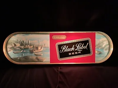 RARE Vintage Carling Black Label 3D Lighted Wall Hanging Beer Sign Boats Sailing • $220