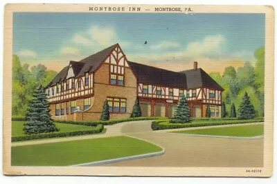 Montrose PA - Montrose Inn Linen Postcard Pennsylvania • $1.99