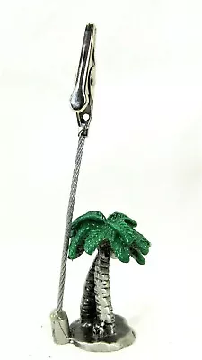 Palm Trees Painted Pewter Memo Clip • $8.99