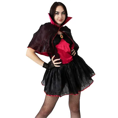 Ladies Halloween Vampiress Vampire Costume Adults Fancy Dress Sexy Gothic • £19.99