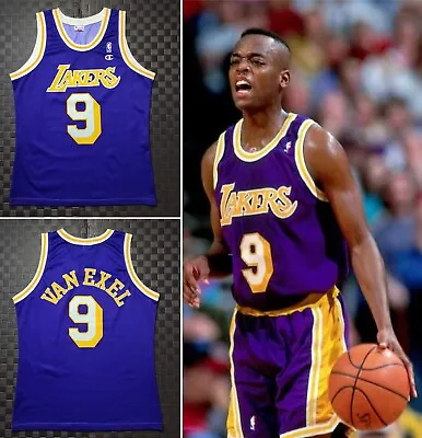 LOS ANGELES LA LAKERS Vintage Retro Champion Jersey NBA Basketball 90's VAN EXEL • $79