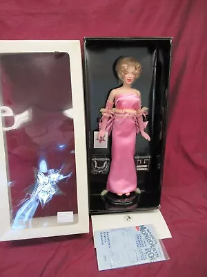 Franklin Mint Marilyn Monroe 16  Doll Gentleman Prefer Blondes Pink Satin Dress • $125