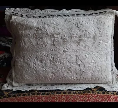 A Decorative Vintage Cotton Lace Cushion Cover 30x40cms. John Lewis Brand • £14
