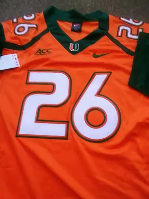 SEAN TAYLOR MIAMI HURRICANES #26 College  ORANGE Throwback SEWN Jersey NWT 3XL • $175