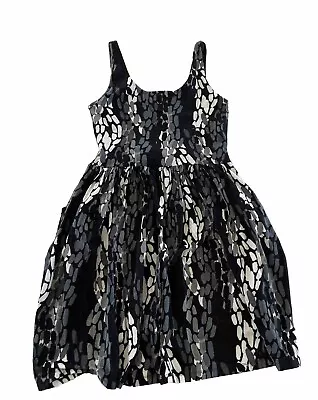 MARIMEKKO MIKA PIIRAINEN Cotton Blend Sleeveless Mini Dress Size M Black White • $44.10