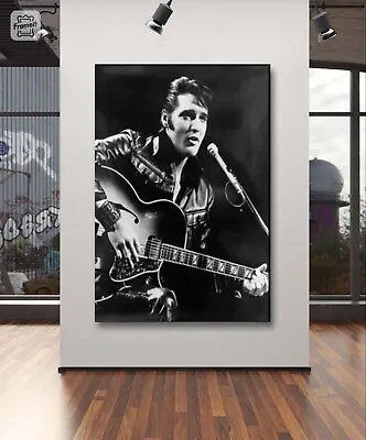 Elvis Presley Guitar Canvas Poster Wall Art Home Decor • $129.99