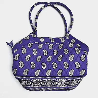 Vera Bradley Angle Tote Simply Violet Quilted Double Handle Shoulder Bag Purse • $24.99