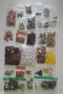 Craft Supply Jewelry Findings Lot - Beads Buttons Mosaic Tiles Pendants • $8