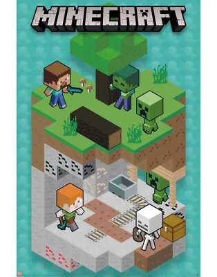 Minecraft Into The Mine Maxi Poster 61x91.5cm / 24x36  170g/m² - GB Eye • £8