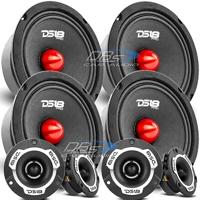 4x DS18 PRO-GM6B 6.5  Midrange Bullet Speakers 4x PRO-TWX1 Super Tweeters • $187.95