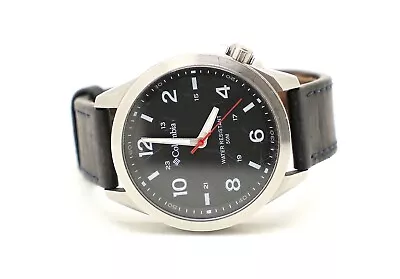 COLUMBIA Crestview Black Dial Black Leather CSS10-001 • $35