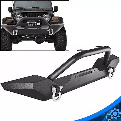 Front Bumper For Jeep Wrangler 87-06 TJ YJ W/ Winch Plate D-Rings Rock Crawler • $132.15