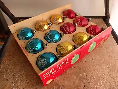 Vintage Coby Glass Christmas Bulbs / Ornaments Set Of 12 Glass Balls • $14.99