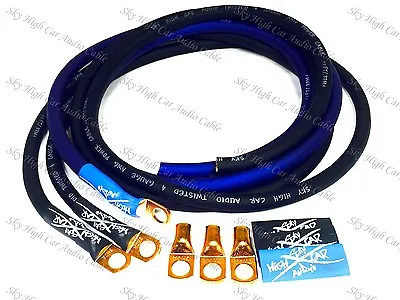 Sky High Oversized 4 Gauge AWG Big 3 Upgrade BLUE/BLACK Electrical Wiring Kit • $32.99