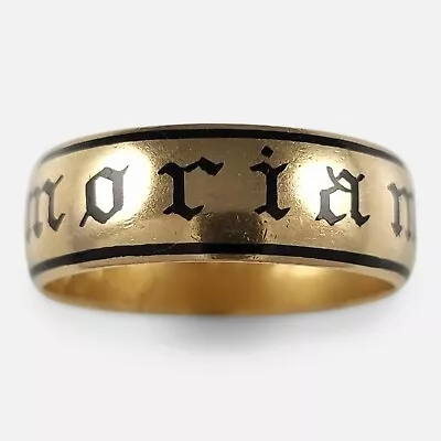 Victorian 22 Carat Gold And Enamel Memorial Ring - 1896 • $2076.08