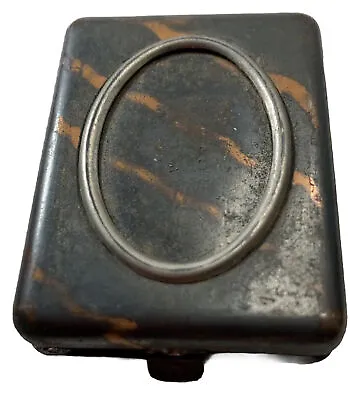 Antique Hinged Metal Case Small Clasp Some Rust Craft Gadget Pictures Whatnot • $17.95