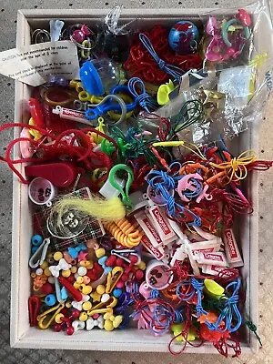 Lot 29 1980’s Vintage 80s Plastic ClipOn  Bell CHARM CLIP Parts Beads Anchors • $35