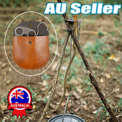 Outdoor Camping Tripod Portable Cooking Campfire Pot Holder Hook Picnic Durable • $15.94