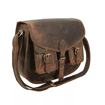 Buffalo Leather Office Briefcase Messenger Bag Laptop Satchel Shoulder Bag • $105.04