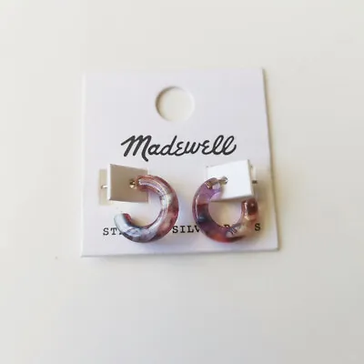 New 17mm MadeWell Resin Hoop Earrings Gift Vintage Women Party Holiday Jewelry • $8.25