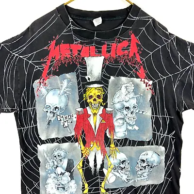 Vintage Metallica Ringmaster Shirt Extra Large 1992 Black Pushead All Over Print • $355