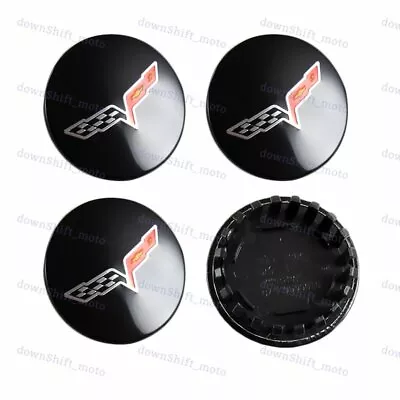 $23.99 • Buy 4pcs Flag Crossed Wheel Center Hub Caps Fit 2008-2013 C6 2014-2019 C7 Corvette