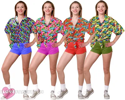 £13.99 • Buy Ladies Hawaiian Shirt Beach Party Fancy Dress Luau Loud Holiday Top Hen Party