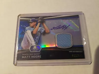 2012 Bowman Platinum Matt Moore RC #AR-MM Autograph Jersey 147/199 Rays • $8.99