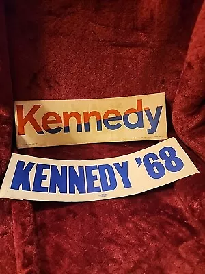2 ROBERT F. KENNEDY ORIGINAL VINTAGE CAMPAIGN Bumper Stickers 1968 • $36